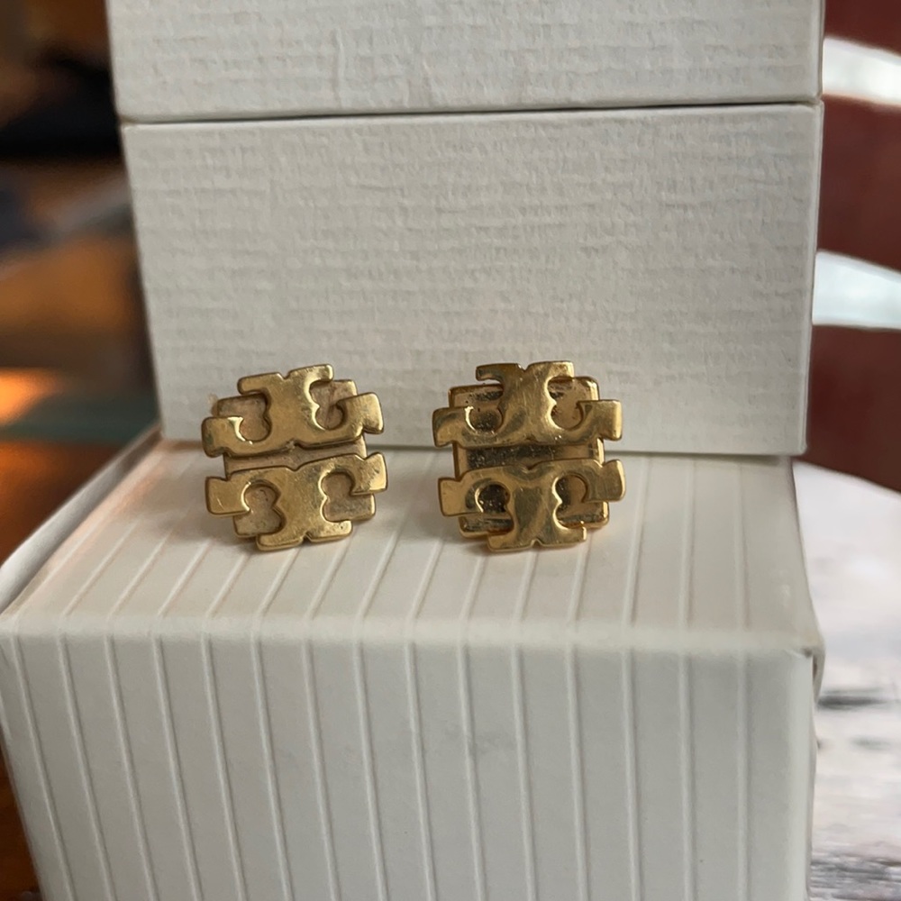 Tory Burch Logo Stud Earrings